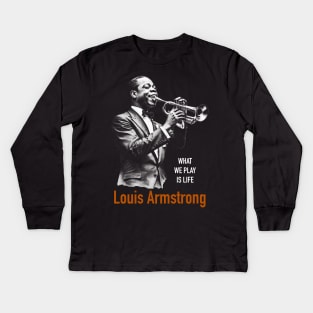 Louis Armstrong silhouette Kids Long Sleeve T-Shirt